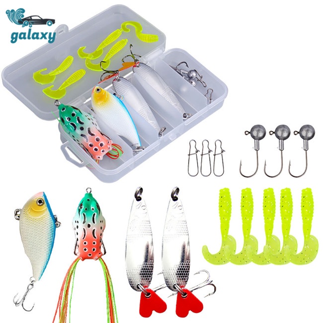 Galaxy Set 15 Mồi Giả Nhử Cá Bằng Nhựa Mềm Hình Ếch