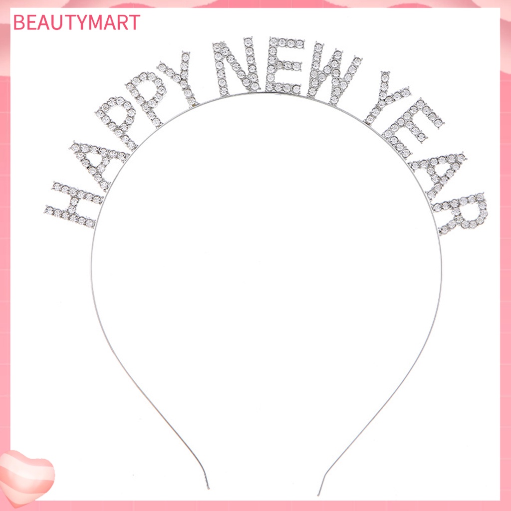 Băng Đô Cài Tóc Co Giãn Chống Trượt Đính Đá Lấp Lánh Mừng Năm Mới