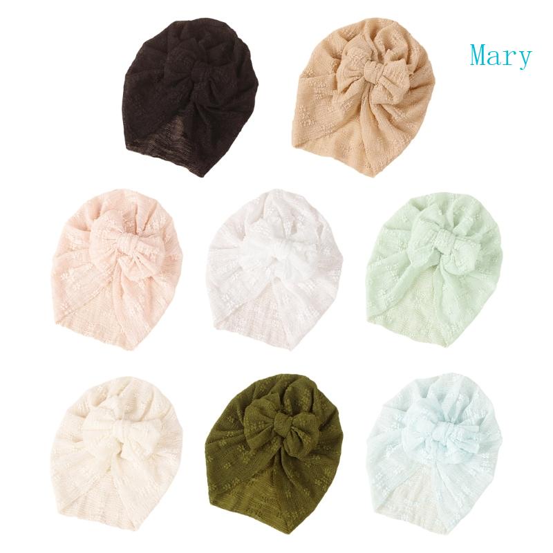 Mũ Beanie Phối Lưới Thoáng Khí Đính Nơ Lớn Thời Trang Mùa Hè Cho Bé Sơ Sinh