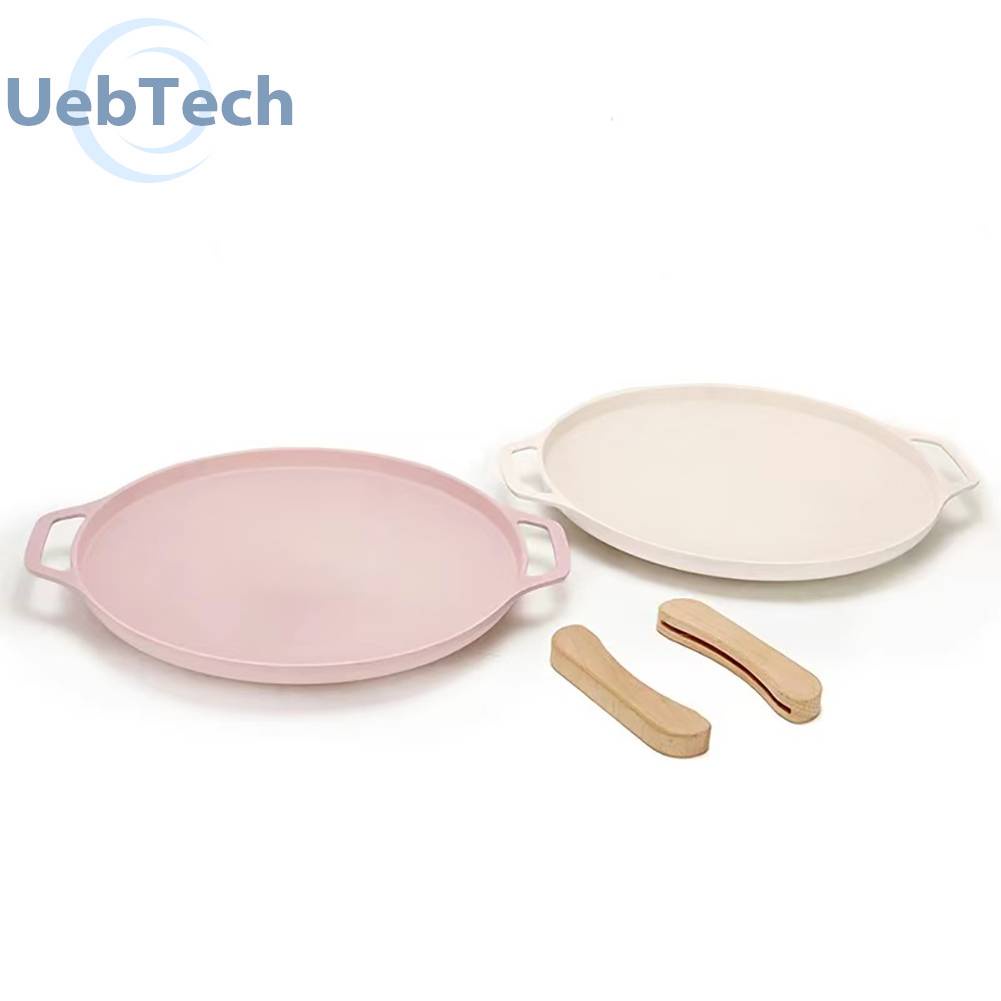 Set 2 Khay Nướng Bánh Có Tay Cầm Bằng Gỗ Chống Bỏng Cho Sân Vườn