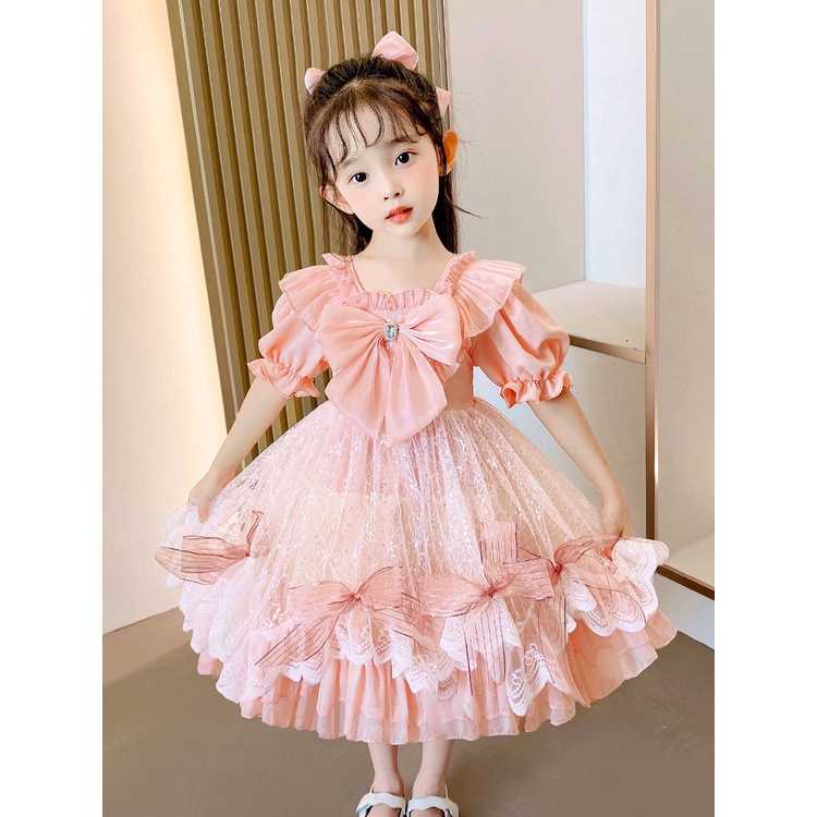 Đầm Công Chúa Hoạt Hình Phối Ren Phong Cách Lolita Đáng Yêu Cho Bé Gái