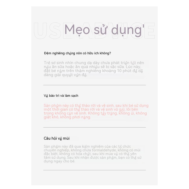 Gối Nằm Ngủ Chống Tràn Sữa Cho Bé Sơ Sinh