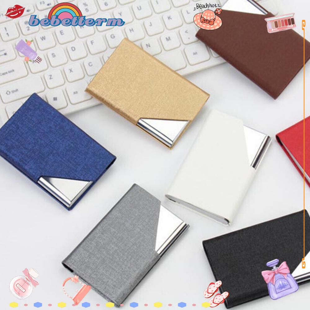Ví Da PU Mỏng Đựng Thẻ Tín Dụng / Danh Thiếp Bằng Thép Không Gỉ Cho Nam