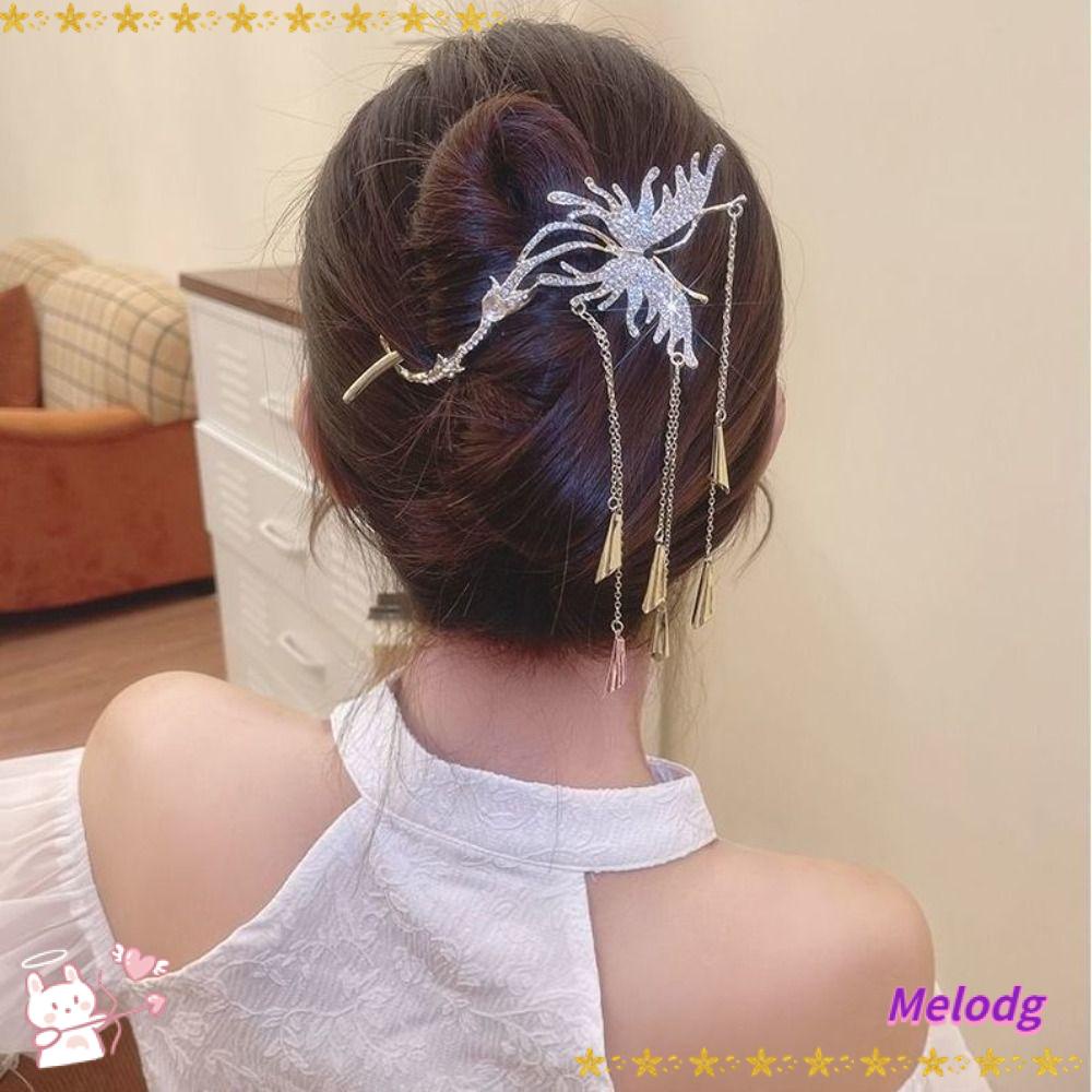MELODG Kẹp Tóc Hình Bướm Đính Đá Thời Trang Cho Nữ