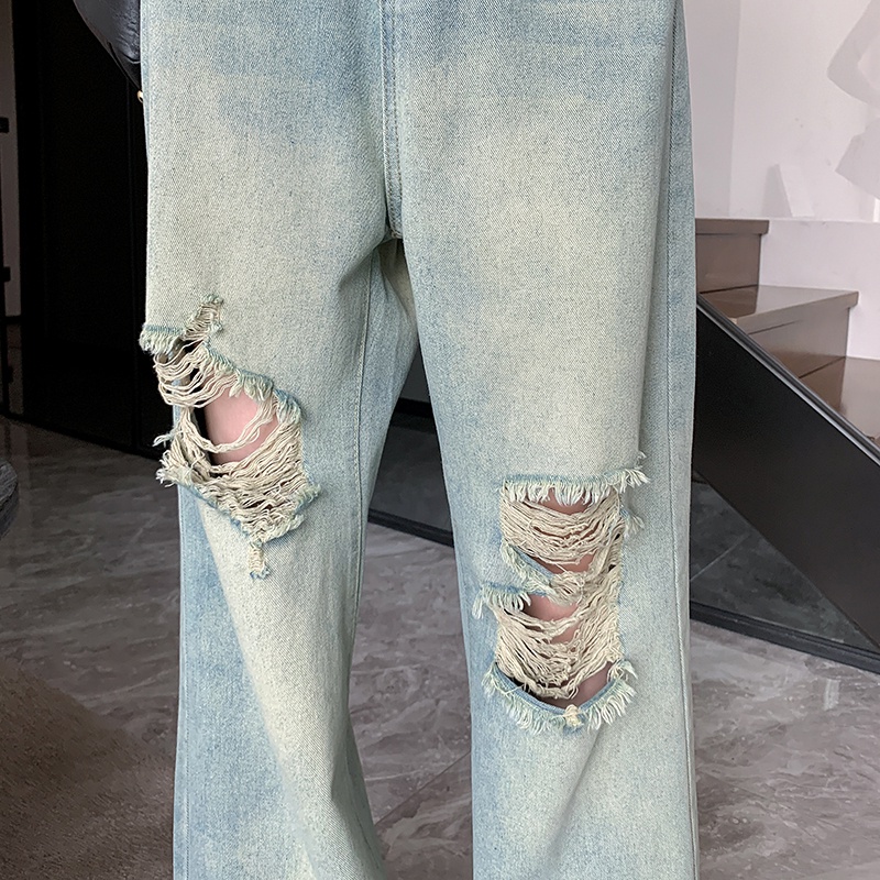 NZN Quần Jean Lưng Cao Màu Sắc Tươi Sáng Phong Cách retro Hàn Quốc Cho Nữ