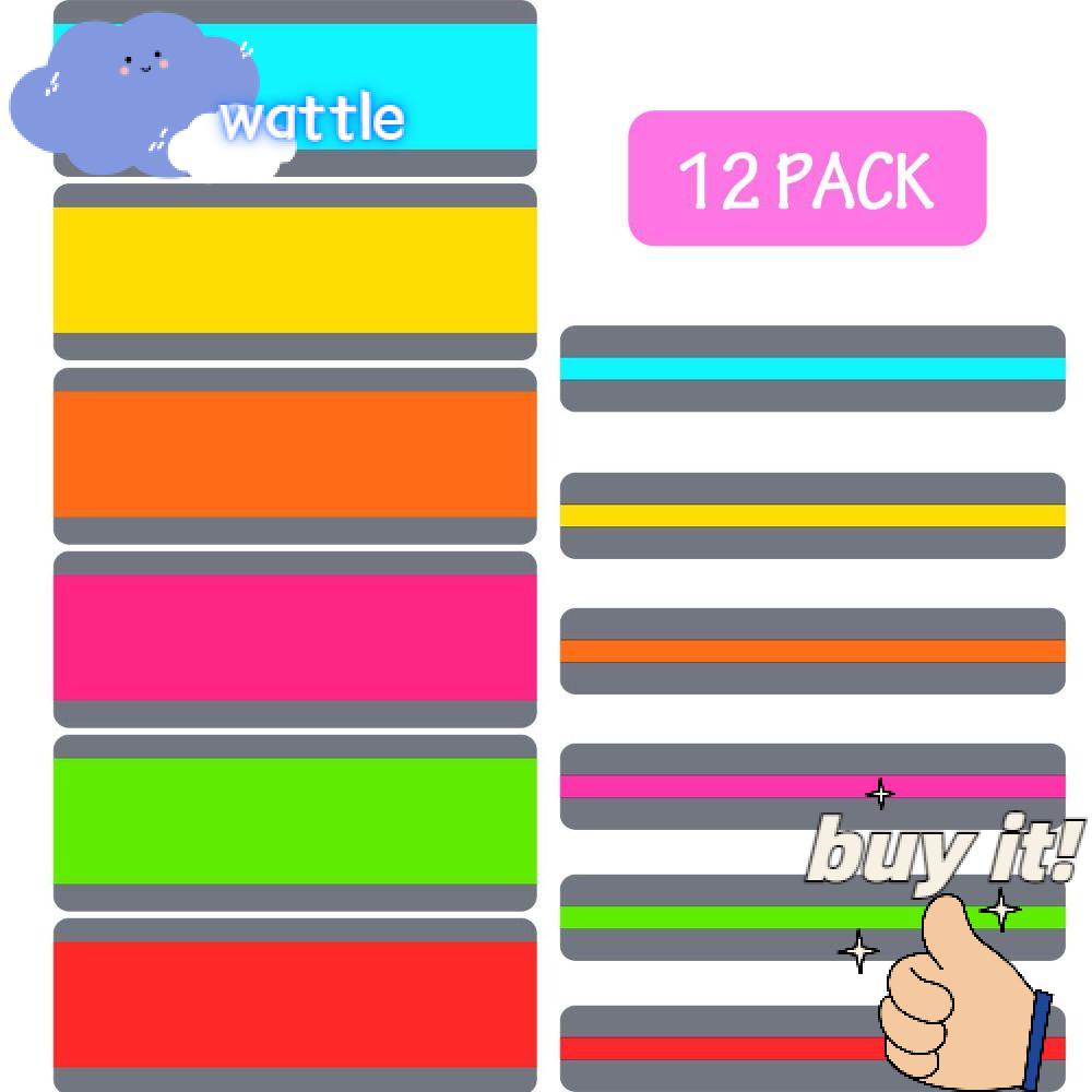 WATTLE Set 12 Thẻ Đánh Dấu Trang Sách Nhiều Màu