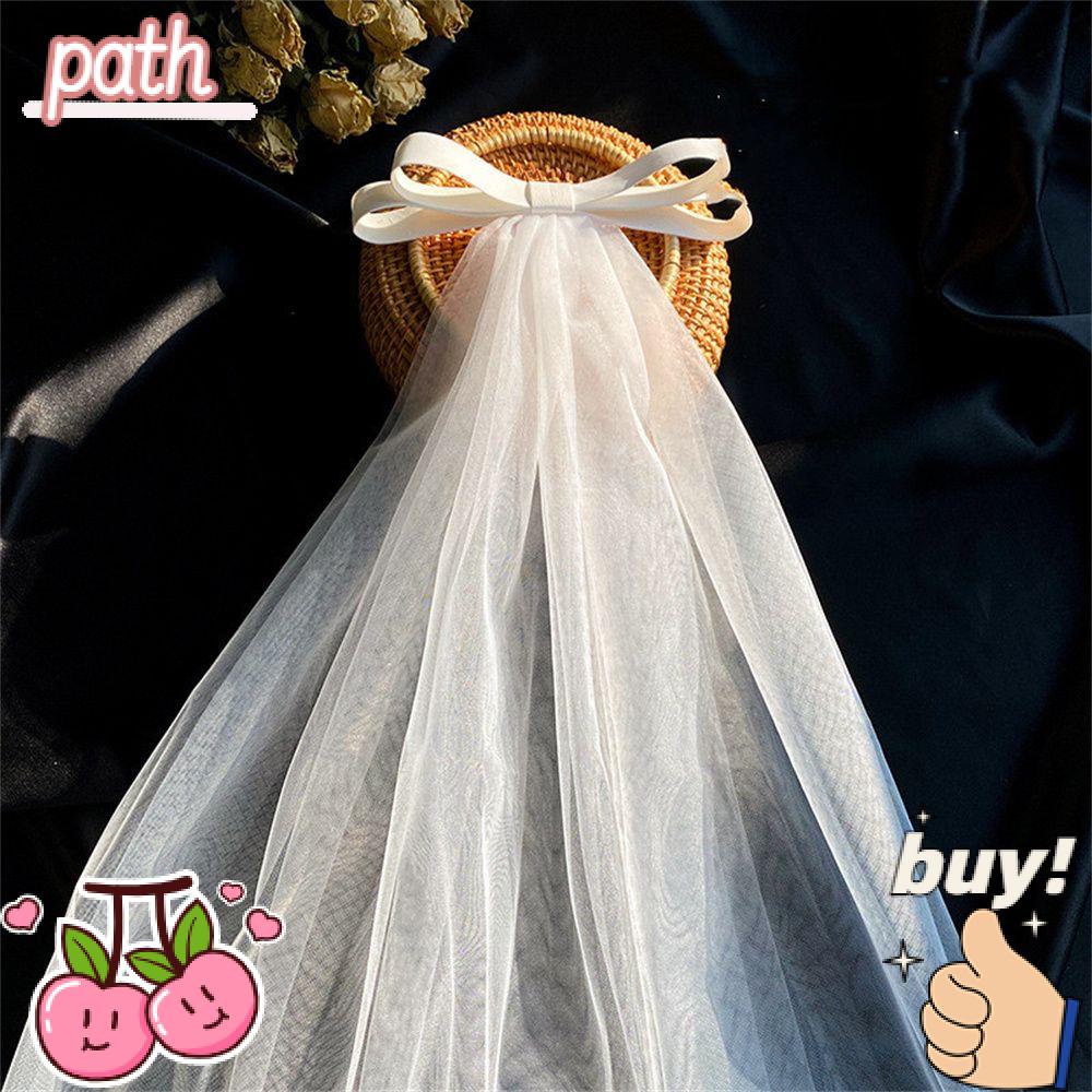 PATH Mạng Che Mặt Bằng Vải Satin Cho Cô Dâu