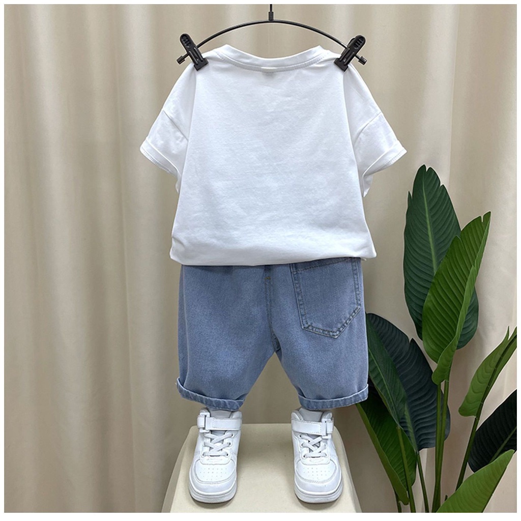 Set Áo Thun Tay Ngắn Và Quần Short Thời Trang Mùa Hè Phong Cách Mới Cho Bé Trai