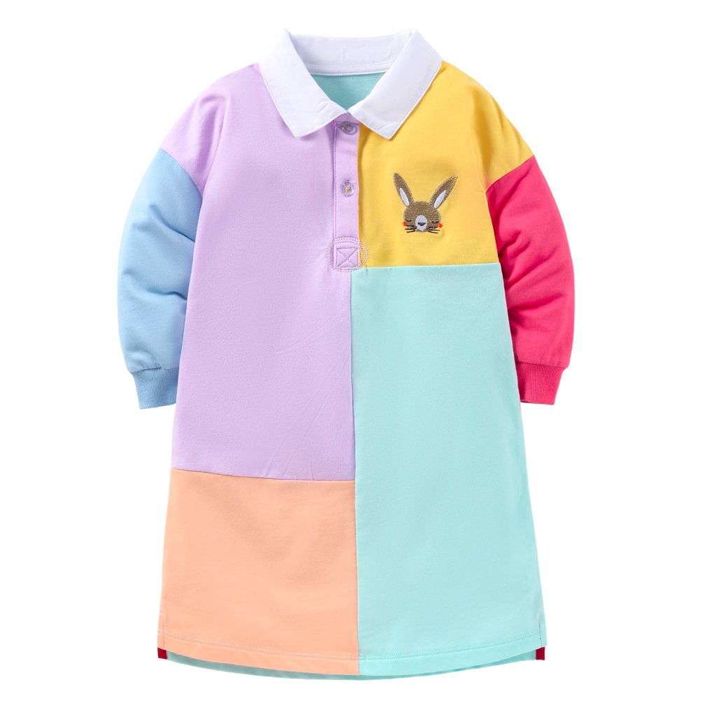 Đầm Vải Cotton Phong Cách Âu Mỹ Thời Trang Mùa Thu Cho Bé Gái