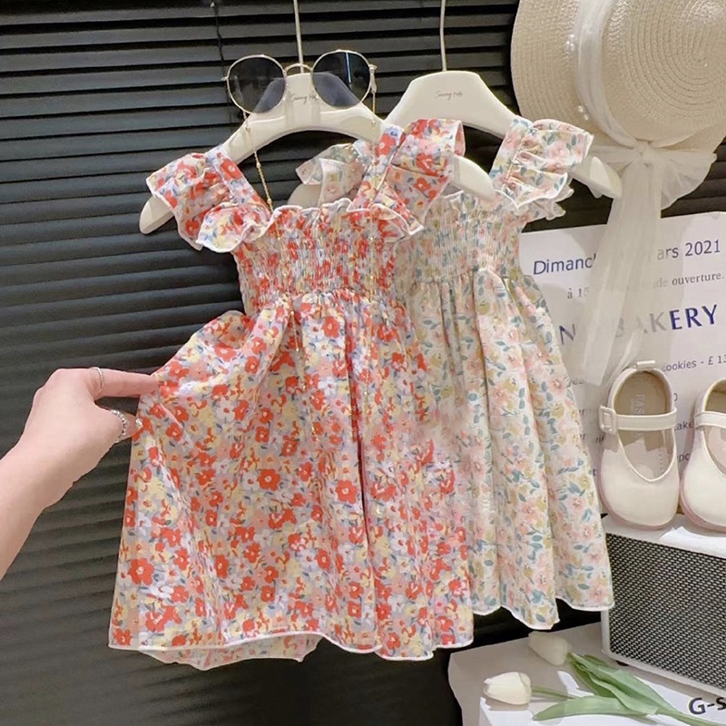 Đầm Hoa Mềm Mại Thoải Mái Thời Trang Mùa Hè Cho Bé Gái