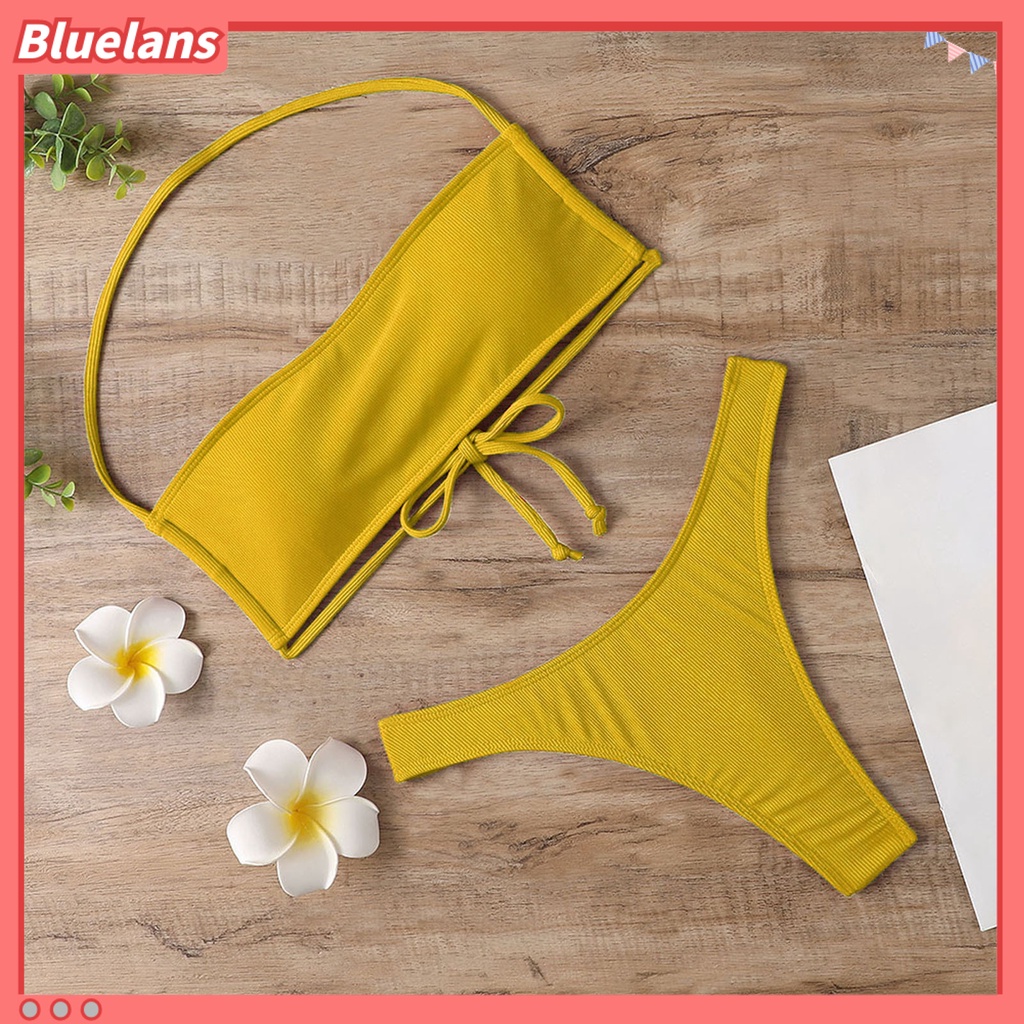 Bộ Bikini 2 Mảnh Màu Sắc Thời Trang Gợi Cảm Cho Nữ