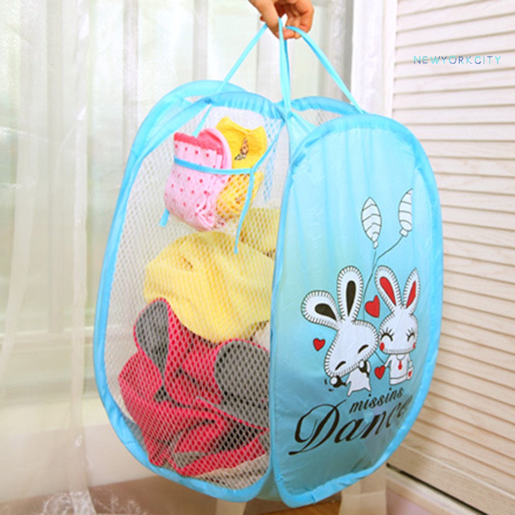 Giỏ Đựng Đồ Giặt In Họa Tiết Hoạt Hình Động Vật Có Thể Tái Sử Dụng Tiện Lợi