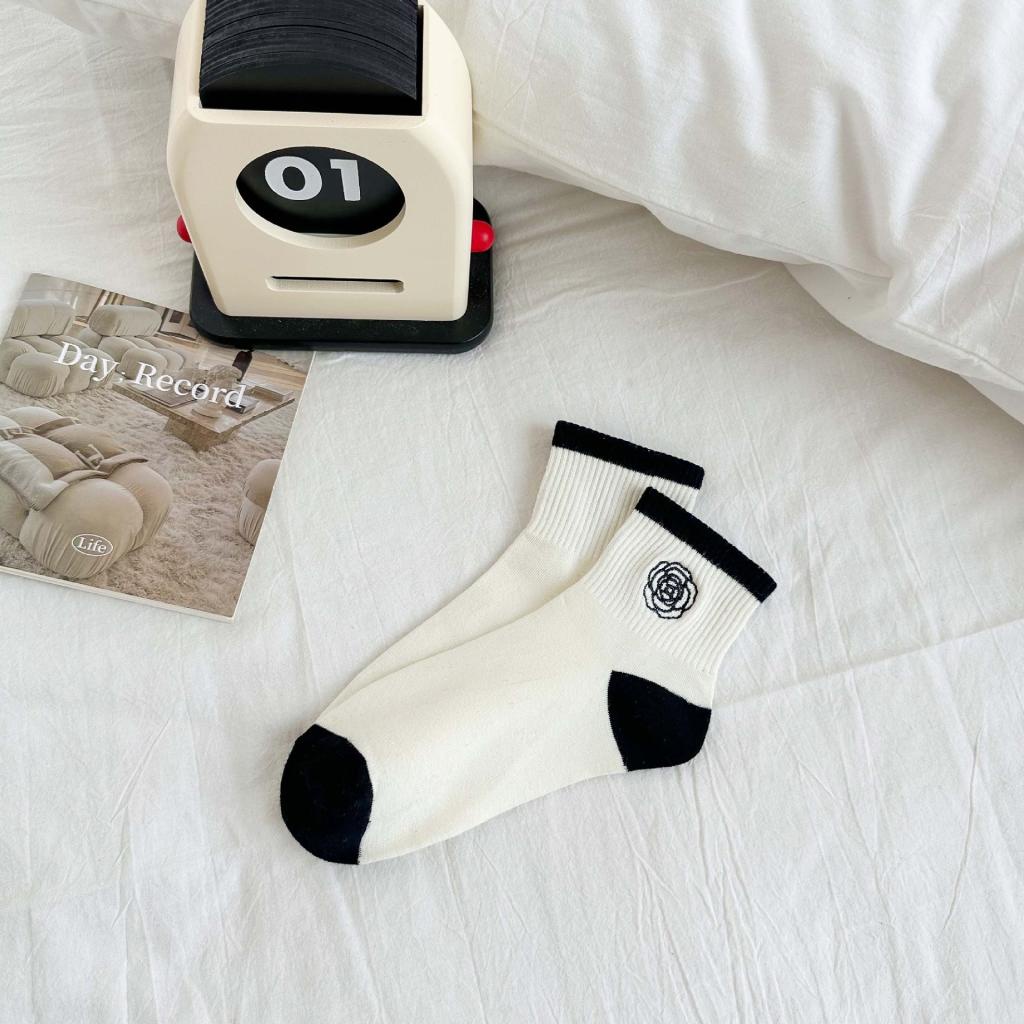 Vớ Cotton Cổ Thấp Thêu Họa Tiết Thời Trang Xuân Hè Thu Cho Nữ