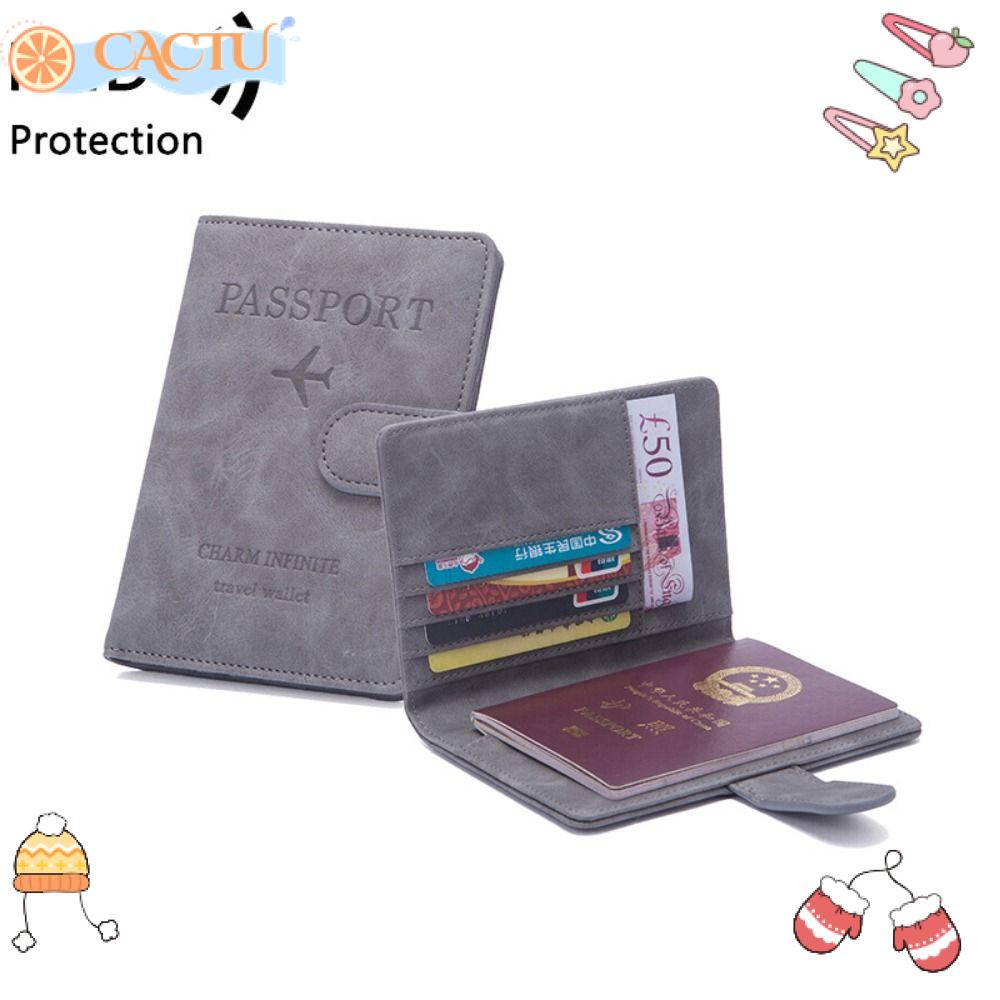 CACTU Ốp Bọc Hộ Chiếu Đa Năng Chất Liệu Da PU RFID