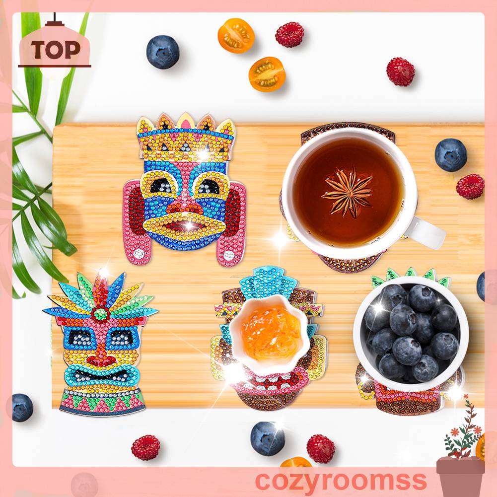 Đế Lót Ly Chống Trượt Đính Đá Pha Lê DIY Cho Người Lớn Và Trẻ Em