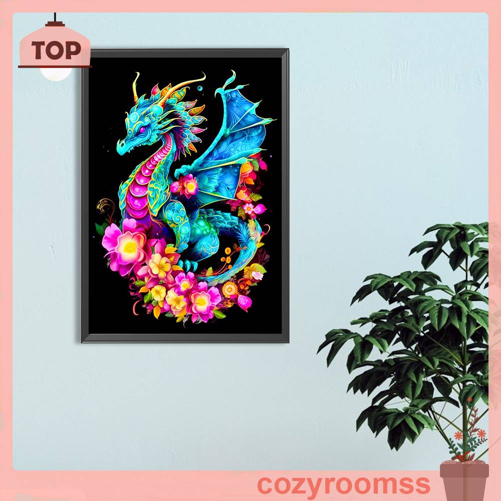 Bộ Tranh Đính Đá 5D Họa Tiết Rồng Độc Đáo DIY Dùng Trang Trí Nhà Cửa