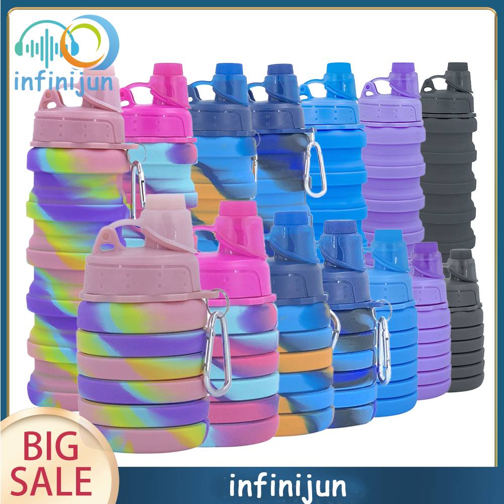 Bình Nước Thể Thao Bằng Silicone 500ml Chống Tràn Cho Trẻ Em