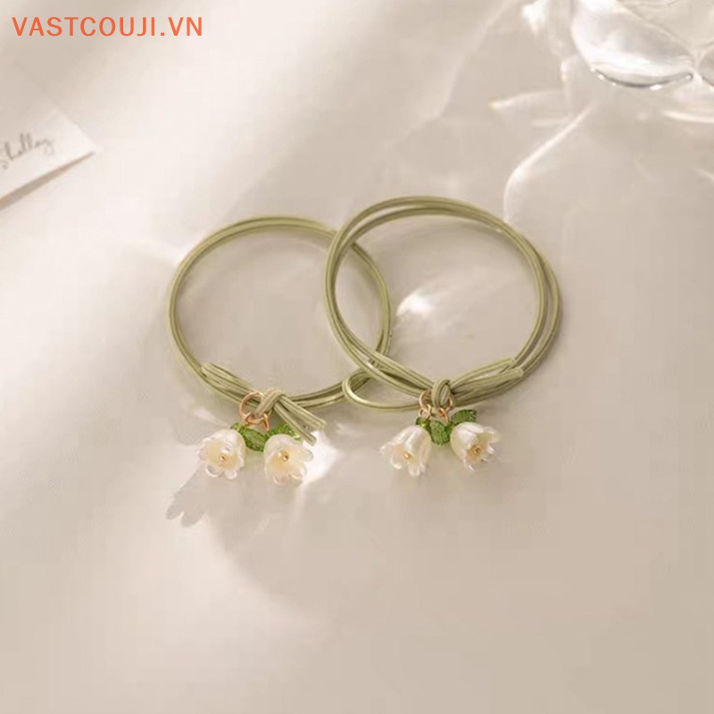 Set 2 Vòng Tay Dây Co Giãn Mặt Hoa Xinh Xắn Cho Nữ