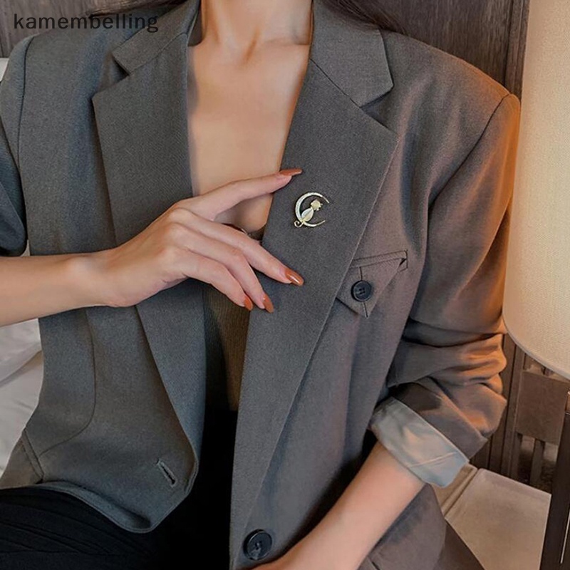 Trâm Cài Áo Hình Mèo Đính Đá Opal Kiểu Baroque Thanh Lịch Cho Nữ