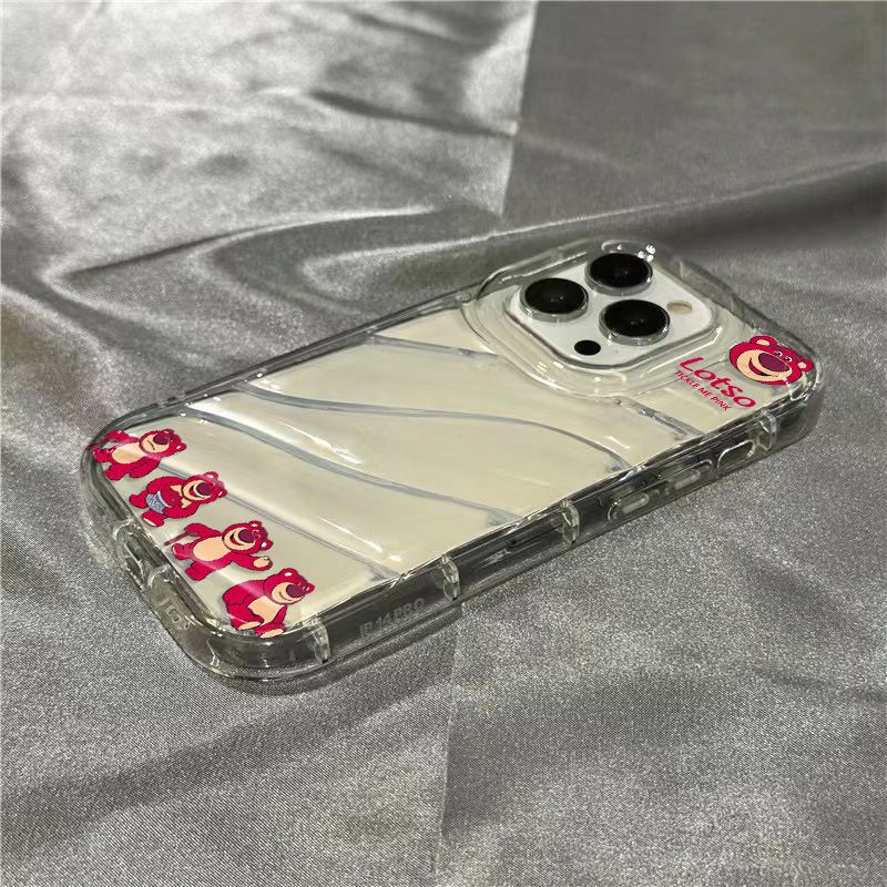 Ốp Điện Thoại Dẻo Trong Suốt Họa Tiết Chú Gấu / Dâu Tây Dễ Thương Cho iPhone14promax7 / 11 xrplus1312 / 12PZ