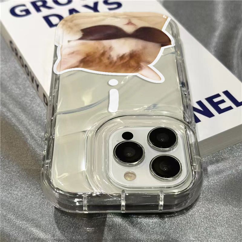 Plus Ốp Điện Thoại Mềm Trong Suốt Họa Tiết Mèo Đeo Kính Mát Có Khóa Kéo Cho iPhone14promax11 / xr 71312 8