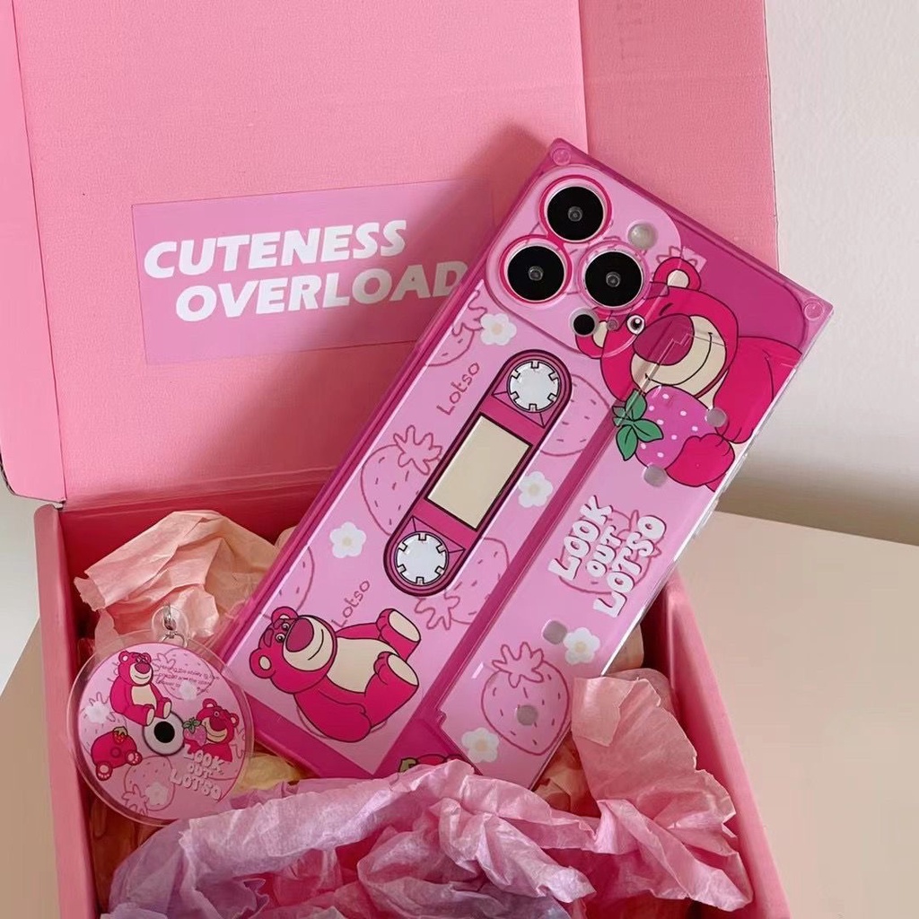 Ốp Điện Thoại Có Giá Đỡ Hình Băng Cát Sét / Gấu Dễ Thương Cho Apple Iphone 12 13 11 14Promax