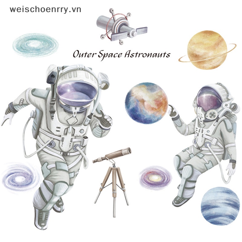 Sticker Dán Tường Trang Trí Hình Phi Hành Gia Không Gian