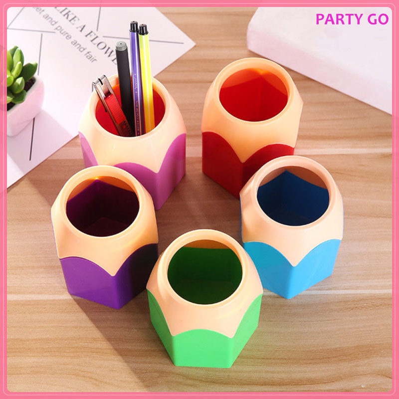Bộ 5 Lọ Đựng Bút Hình Bút Chì Nhiều Màu Sắc Dễ Thương Để Bàn Tiện Dụng Cho Học Sinh / Văn Phòng
