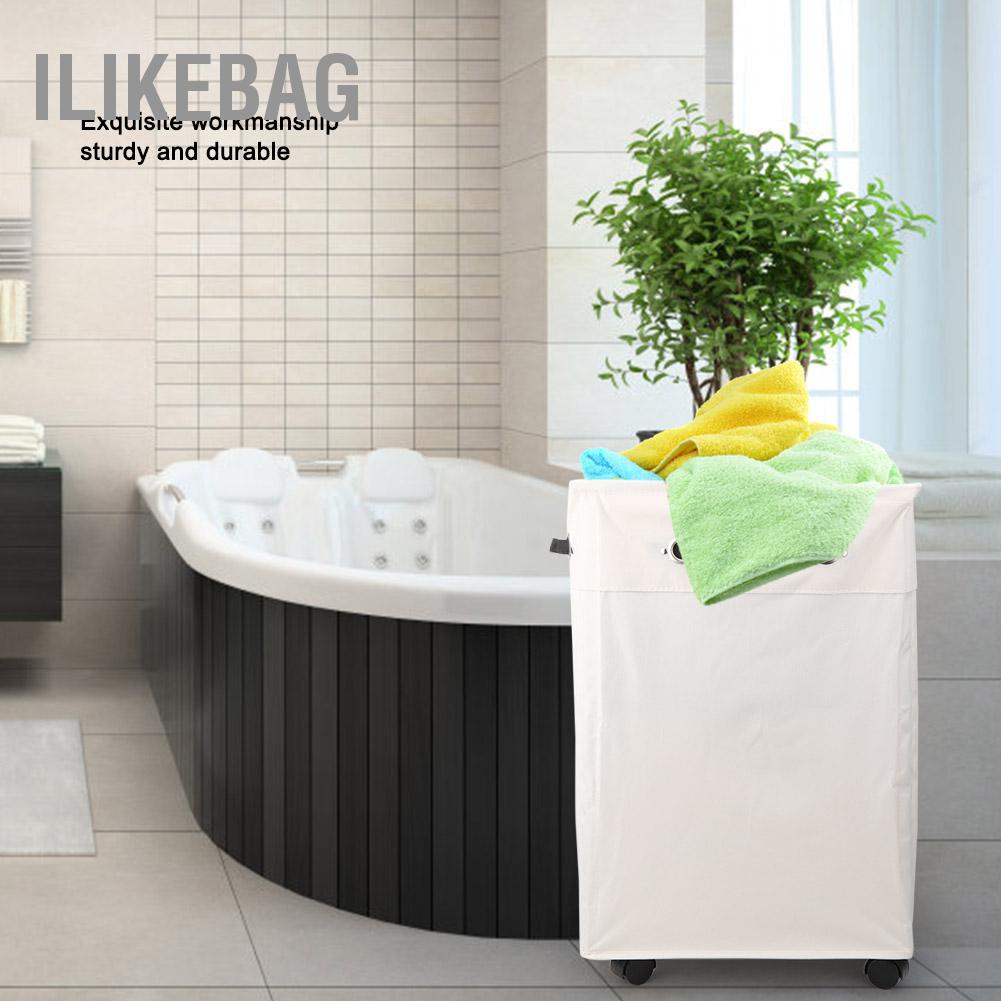 Ilikebag Gấp gọn Dung tích lớn Giỏ đựng đồ giặt Túi quần áo Tổ chức có bánh xe