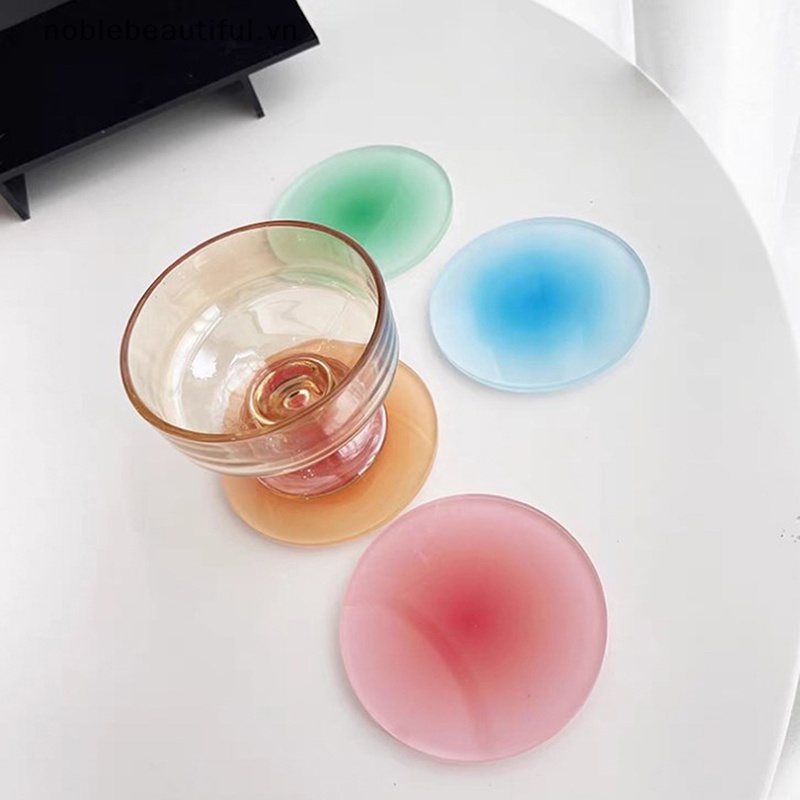 Đế Lót Ly Hình Tròn Bằng Acrylic Cách Nhiệt 4 Màu Tùy Chọn