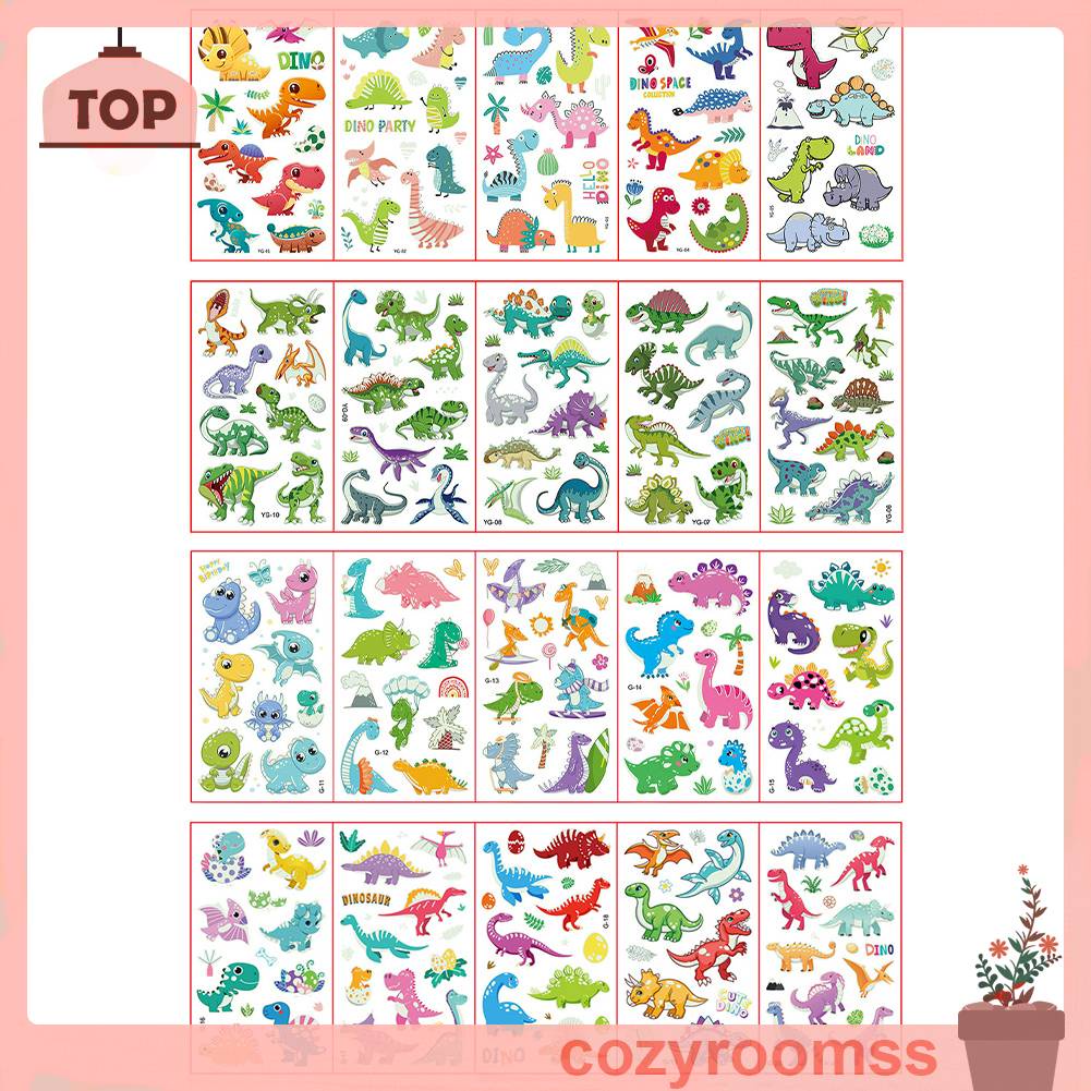 Hình Xăm Dán Họa Tiết Động Vật 3D Dạ Quang Chống Nước Nhiều Màu Sắc Dễ Thương Dành Cho Bé Trai Và Bé Gái