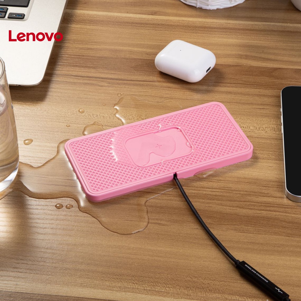 1 Bộ Đế Sạc Nhanh Không Dây 2 Trong 1 QI 15W Màu Hồng Chống Trượt Đa Năng Cho Xe Hơi