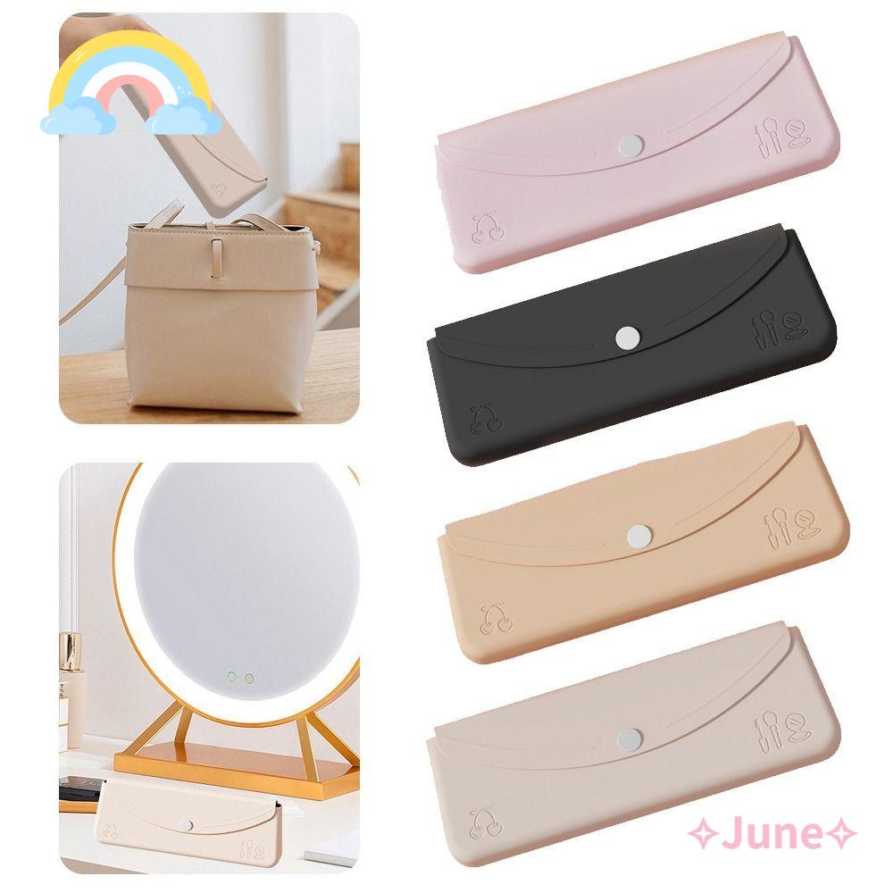 Túi Đựng Cọ Trang Điểm Sức Chứa Lớn Bằng Silicon Màu Trơn Tiện Dụng