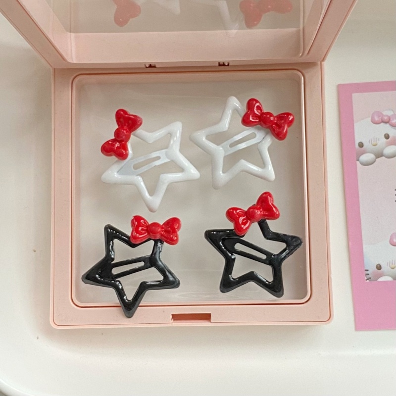 Kẹp Tóc Trang Trí Hình Ngôi Sao Bằng Kim Loại Hàn Quốc Y2K