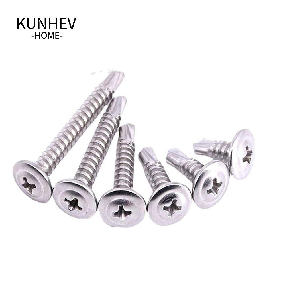 KUNHEV Set 200 Đinh Vít Đầu Chữ Thập Bằng Thép Không Gỉ Chuyên Dụng Cho Chế Biến Gỗ