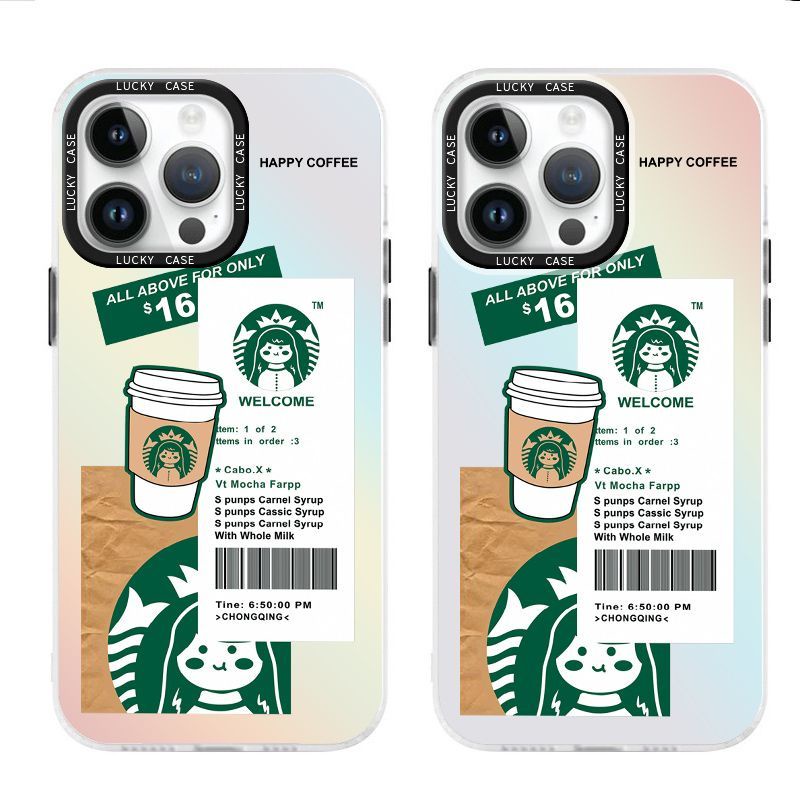 Ốp Điện Thoại Màu Laser Họa Tiết Cà Phê Phong Cách Mỹ Độc Đáo Cho iPhonexr12678plusins 1314promax 9SPB