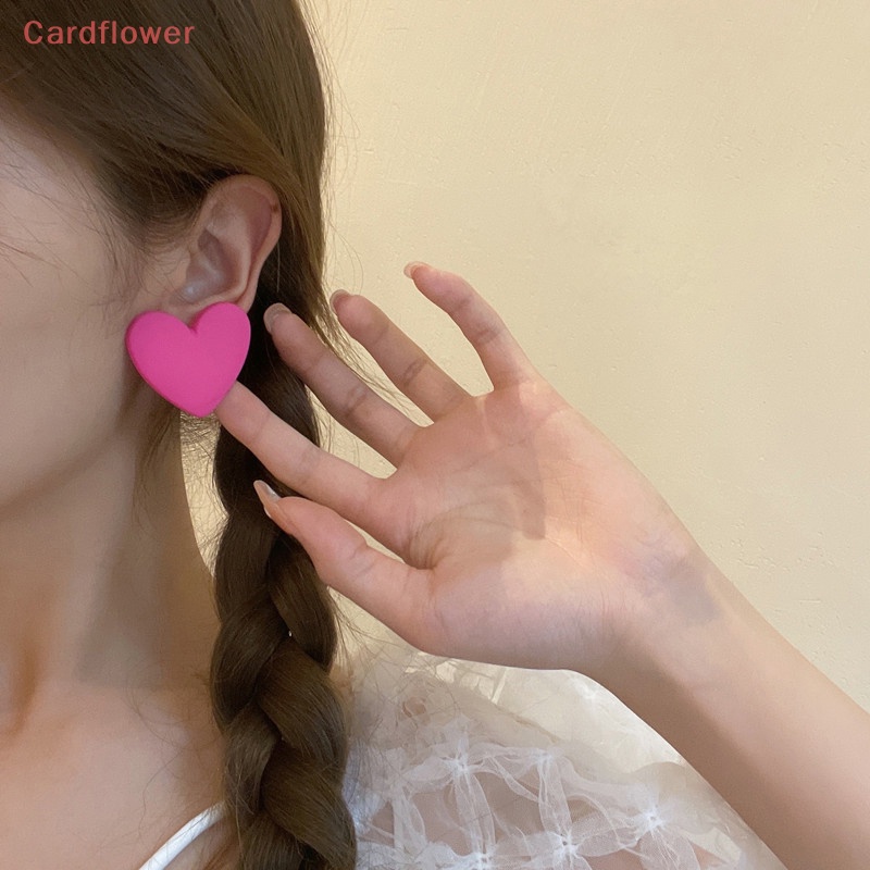 < Cardflower > Khuyên Tai Acrylic Hình Học Trái Tim Đỏ Cam Xanh Lam Vàng Phong Cách Bohemian Vintage Quà Tặng Tiệc Cưới Hợp Thời Trang Mới