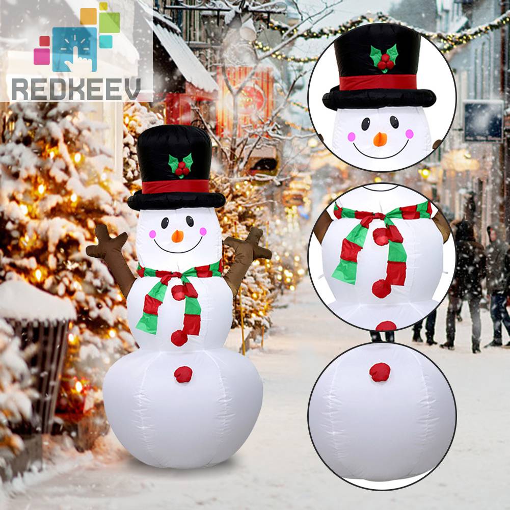 Bong Bóng Người Tuyết Có Đèn LED 1.6m Dùng Trang Trí Tiệc Giáng Sinh