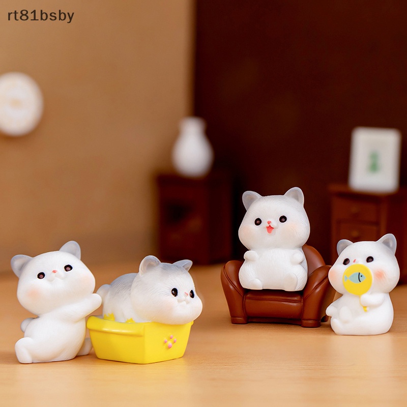 Mô Hình Chú Mèo Mini Bằng Nhựa Resin Dễ Thương Dùng Trang Trí Tiểu Cảnh