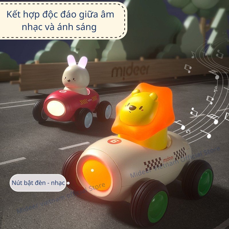 Đồ Chơi Xe Âm Nhạc  Mideer Inertia Music Car, đồ chơi giao dục cho bé 1,2,3,4,5 tuổi