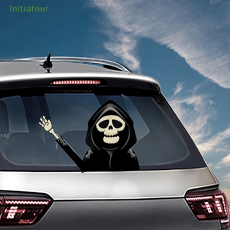 [InitiatourV] Nhãn Dán Cửa Sổ Sau Xe Hơi Họa Tiết Vẫy Vẫy Tay Trang Trí Halloween Kinh Dị