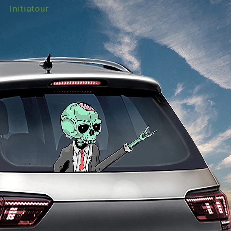 [InitiatourV] Nhãn Dán Cửa Sổ Sau Xe Hơi Họa Tiết Vẫy Vẫy Tay Trang Trí Halloween Kinh Dị