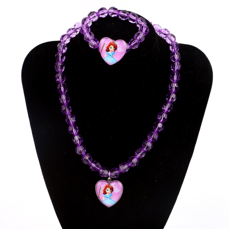 Set Vòng cổ + Vòng Tay + Nhẫn + Mặt Hình Công Chúa Elsa Phim Hoạ