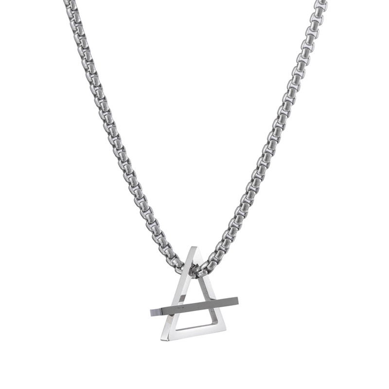 Ygt Rendy Vòng cổ Mặt Tam Giác / Vuông Bằng Thép Không Gỉ Xếp Chồng Lên Nhau Phong Cách Hip Hop Đường Phố