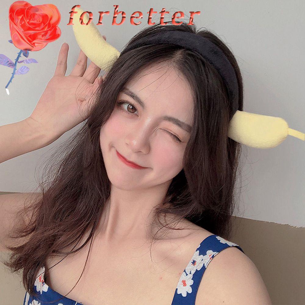 FORBETTER Băng Đô Cài Tóc Chống Trượt Hình Rau Củ Quả Nhồi Bông Xinh Xắn Cho Nữ