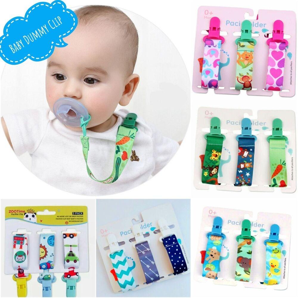 WONDER Set 3 Dây Kẹp Núm Vú Giả Họa Tiết Hoạt Hình Nhỏ Gọn Cho Bé Sơ Sinh