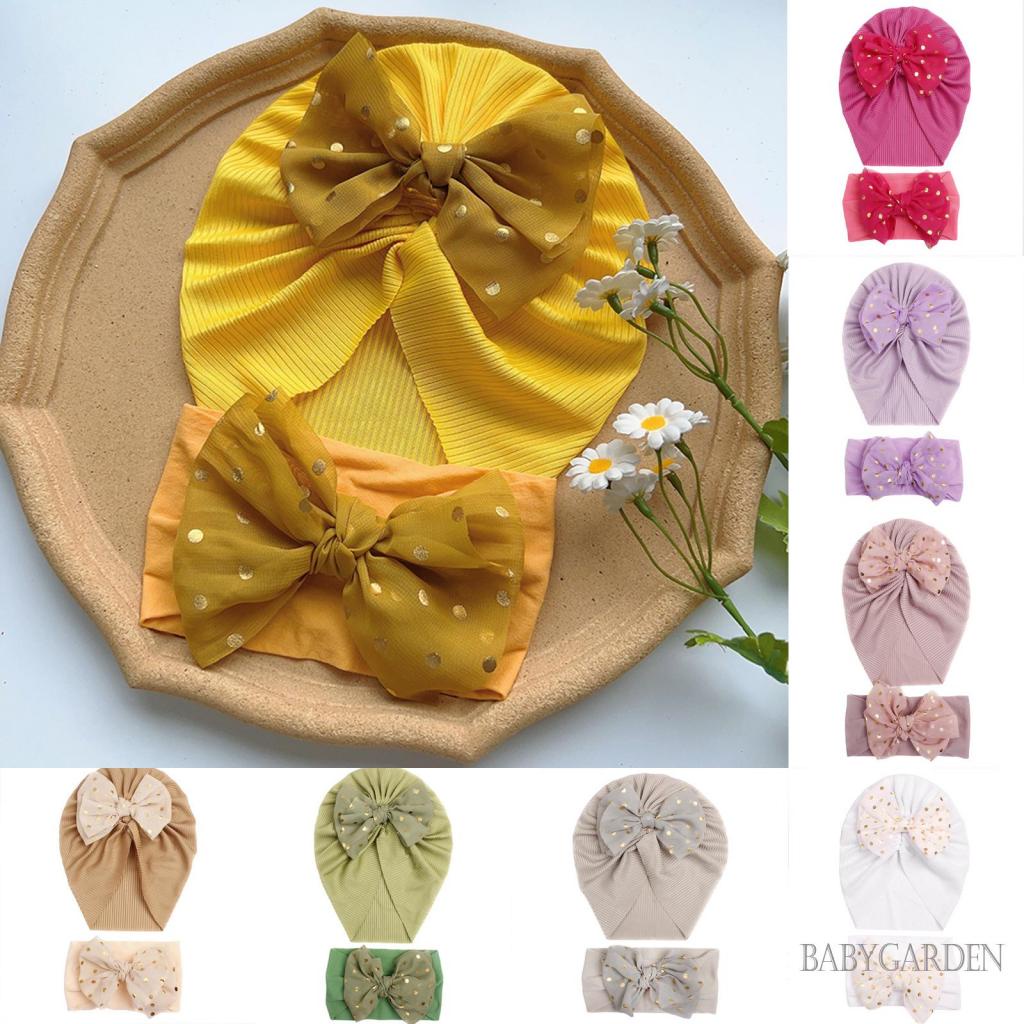 Mũ Beanie Thắt Nơ Đính Kim Sa Lấp Lánh Dễ Thương Cho Bé 0-2 Tuổi