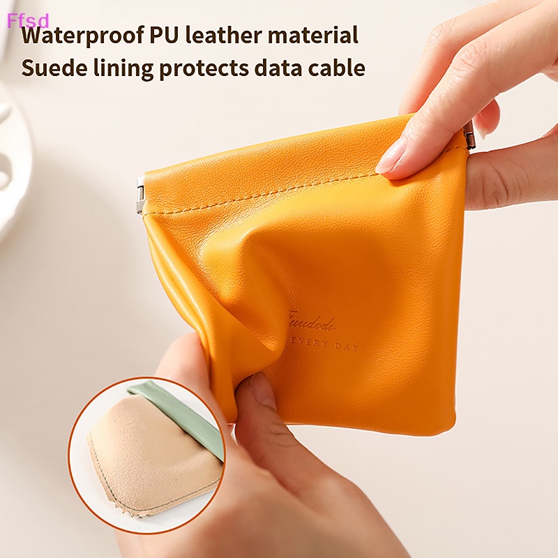 {Ffsd} 1 Túi Da PU Đựng Mỹ Phẩm Tai Nghe Airpods Có Dây Đeo Hình Đôi Môi Cho Nữ