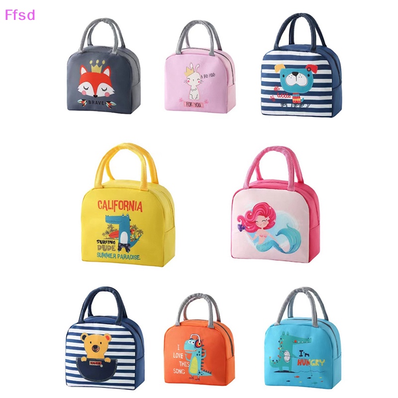 {Ffsd} Túi Đựng Hộp Cơm Trưa Di Động Bằng Vải Oxford Cách Nhiệt Họa Tiết Hoạt Hình Dễ Thương Chống Thấm Nước Thời Trang Cho Phụ Nữ Và Trẻ Em
