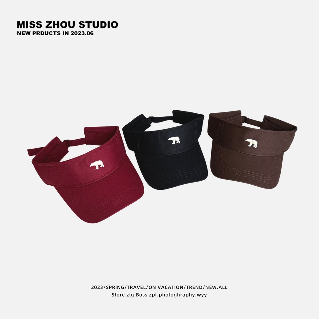 Mũ Lưỡi Trai Thêu Hình Gấu Bắc Cực Phong Cách Hàn Quốc Thời Trang Mùa Hè Cho Nữ